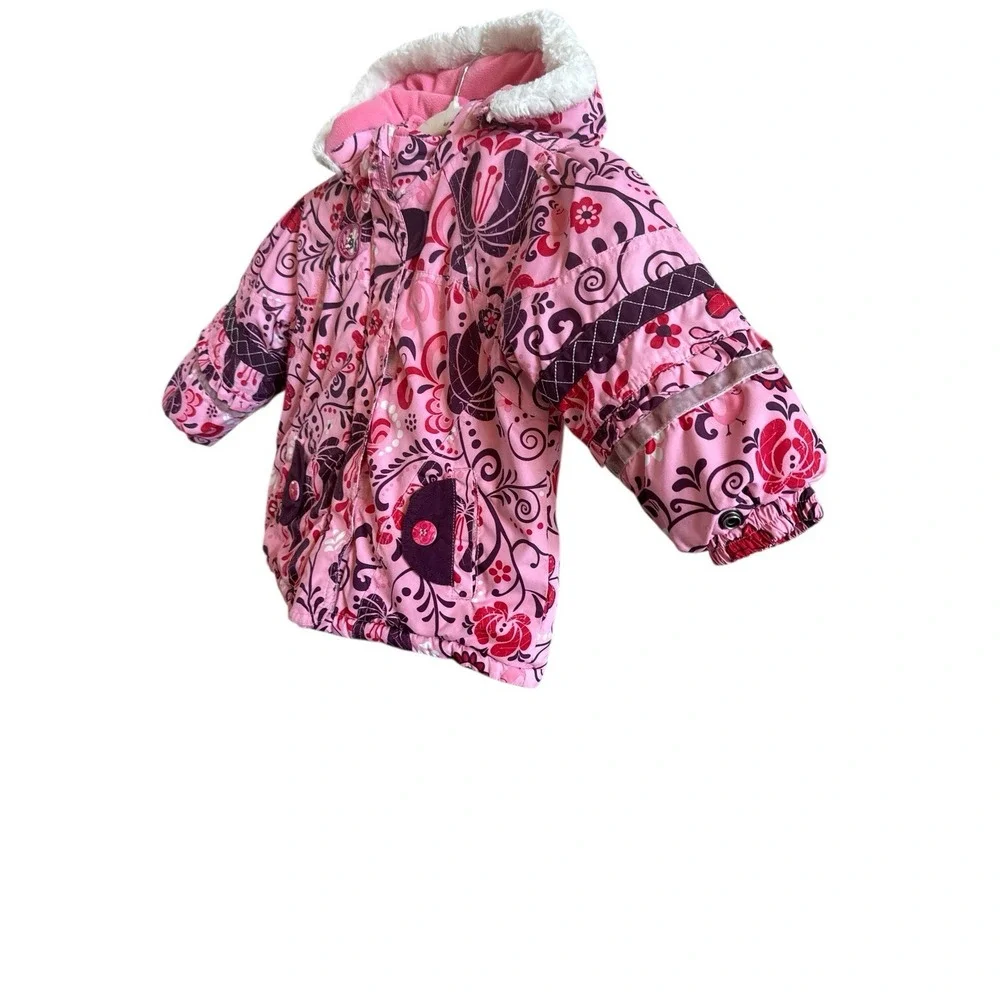 Gagou Tagou Girl's Whimsical‎ Hooded Toddler Winter Coat 2T Pink Purple Nature